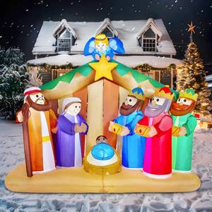 lot 13425 image: Joiedomi 6.5 FT Long Christmas Inflatable Nativity Scene with Angels with Build-in LEDs Blow Up Inflatables for Christmas Party Indoor, Outdoor, Yard, Garden, Lawn, Winter D�cor