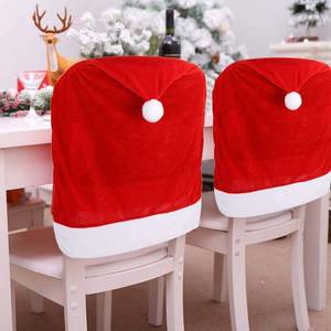lot 13431 image: CCINEE 6PCS Christmas Chair Covers,Santa Claus Hat Slipcover Xmas Chair Back Cover for Christmas Dinning Room Decoration