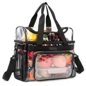 lot 14011 image: TXSN Heavy Duty Clear Lunch Tote Stadium Bag Approved Durable Crossbody Travel Makeup Cosmetic Box for Football Basketball Baseball Games Concerts Work Correctional Officers