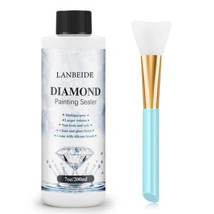 lot 14014 image: LANBEIDE 200ML Diamond Painting Sealer with Silicone Brush, Updated 5D Diamond Painting Glue Sealer Permanent Hold & Shine Effect Conserver for Diamond Painting and Jigsaw Puzzles (7 OZ)
