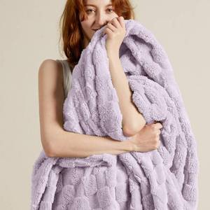 lot 14016 image: Bedsure GentleSoft Lavender Fog Throw Blanket for Couch - Checkered Fleece Blankets Gifts for Women Men Girls, Cute Soft Cozy Throw for Bedroom Home Decor Gifts, 50x60 Inches