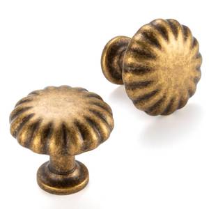 lot 14018 image: ASKANO 10 Pack 1-14 Inch, Round Antique Brass Cabinet Knobs Vintage Brass Drawer Knobs Brass Cabinet Pulls, ZK2408 Solid Kitchen Hardware for Cabinets Drawers Bedroom Dresser Bathroom Vanity Cupboard