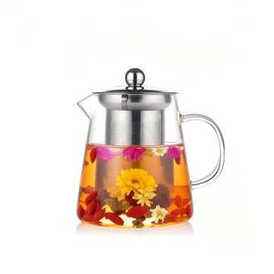 lot 14058 image: Glass Teapot with Stainless Steel Infuser, Borosilicate Tea Kettle, Clear Tea Maker for Loose Leaf Tea (550ML)