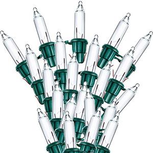 lot 14080 image: Mudder 100 Count Christmas Tree Lights Replacement Bulbs Mini Incandescent Christmas Lights 2.5v 0.425 Watt Warm Prelit Xmas Tree Decoration(Green Base with Warm White Bulb)