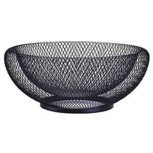 lot 14085 image: Pimuza Fruit Stand Vegetables Serving Bowls Basket Holder for Kitchen Counter Banana, Table Centerpiece, Store Display, Dining Room,Tea Bar,Tabletop,Metal Iron Wire,Large Round Modern Stylish Black