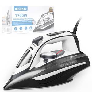 lot 14089 image: IRONDAY 1700W Steam Iron for Clothes 20s Fast Heat-up, Non-Stick Ceramic Soleplate, 14.07oz Large Water Tank, Auto-Off, Burst Steam, Self-Cleaning, roning Clothes for Home