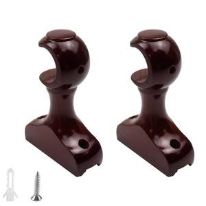 lot 14094 image: Woogim 2PCS Red Brown Wood Curtain Brackets 29mm1.1inch Window Curtain Single Holders for Window Hardware Rod Holders