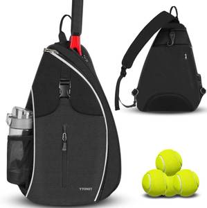 lot 14095 image: Ytonet Tennis Bag, Tennis Sling Backpack Crossbody Water Resistant for Men Women, Compatible for Pickleball Badminton Rackets