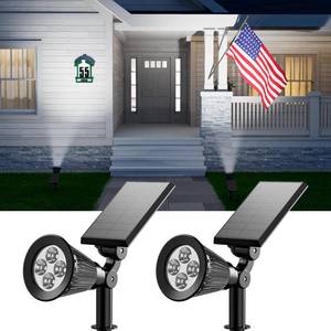 lot 19303 image: 2 Pack Solar Spotlights Outdoor Waterproof for Flag, Tree, Statue, Number Sign, Plant Pot, Bright LED Outside Landscape Flood Lamp for Accent Uplighting Yard, Garden, Driveway, Walkway, Porch, Fence