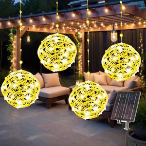 lot 19305 image: WISEgham Solar Christmas Ball Lights - 160LED Outdoor Tree Globe String Lights, 8 Modes Waterproof Sphere Lantern Lights, Christmas Decor for Tree Garden Porch (Warm White, 4pack)