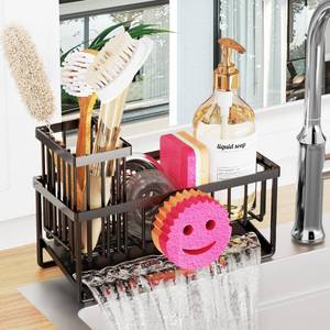 lot 19317 image: Taugast Sponge Holder for Kitchen Sink,Smiley Face Sink Caddy with Removable Brush Holder,Self-Draining Sponge Caddy for Sponge,Soap,Dish Brush,Scrubber,Kitchen Essentials and Gadgets