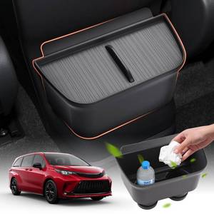lot 19318 image: Sunsdrew 2025 Upgraded Sienna Trash Can for 2024 Toyota Sienna,Waterproof Car Trash Bin&Organizer for Sienna with Lid,Garbage Can Garbage Bin Cup Holder for 2021-2025 Sienna Accessories