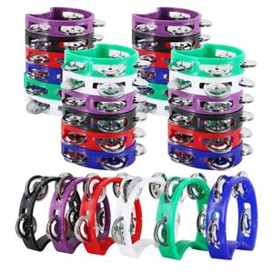 lot 19322 image: EASTROCK 30 PCS Plastic Percussion Tambourine with 4 Bells Tambourine Musical Rhythm Instrument Hand Percussion Tambourine Colored Noise Makers Tambourine