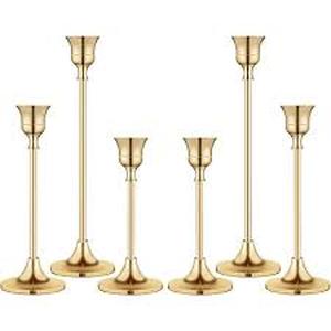 lot 8235 image: Gold Stick Candle Holders 6pk