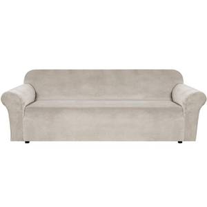 lot 1581 image: H.VERSAILTEX Stretch Velvet Sofa Covers Large Couch Covers Furniture Protector Soft with Non Slip Elastic Bottom, Feature Thick Comfy Rich Velour (Extra Large Sofa 98-105, French Oak)