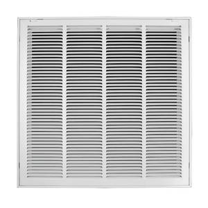 lot 1584 image: Howeall 24W x 24H Duct Opening Size Steel Return Air Filter Grille - Removable FaceDoor for 1 inch Filters -HVAC Vent Cover Grill - White Outer Dimensions 26 58W X 26 58H