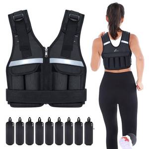 lot 1623 image: Adjustable Weighted Vest Weights Set Sportneer 2 4 6 8 10 12 14 16 18 Lbs Body Weight Vests 9 In 1 Fast Adjust Running Vest for Men Women Gym Home Workout Fitness Exercise Strength Training 2-18 Lbs