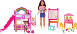 lot 1641 image: Barbie Skipper Babysitters, Inc. Ultimate Daycare Playset with 3 Dolls, Furniture & 15 Accessories, Includes Bunk Beds & Color-Change Easel