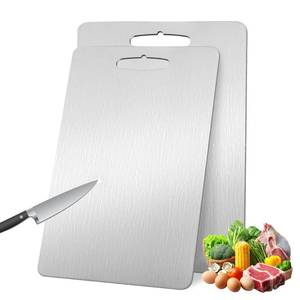 lot 1644 image: 2 Pack Titanium Cutting Boards for Kitchen,100% Pure Titanium, Cutting Edge Hygiene & Durability, Double-sided food-grade Cutting Board For Meats Fruist And Vegetables,Easy to Clean (15 X)