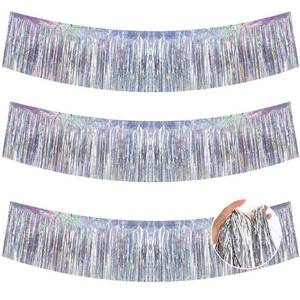 lot 2013 image: BEISHIDA 3 Packs 30 Feet Metallic Foil Fringe Garland Tinsel Streamers��Laser Silver Wall Hanging Tinsel Fringe Banners for Wedding Birthday Party Decoration Halloween Christmas New Year
