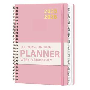 lot 2442 image: Planner 2025-2026 for Women & Men, Weekly and Monthly Calendar Notebook (July 2025 - June 2026), Hardcover Spiral Bound School Teacher Student Planner with Tabs, Inner Pocket, A5 (6.3 x 8.5)