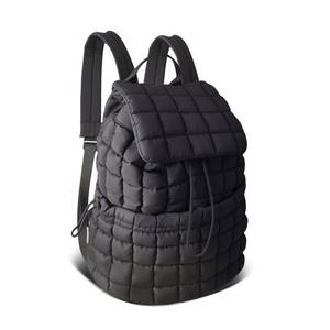 lot 2447 image: RCRZQ Black Puffer Backpack for Women, Lightweight Drawstring Closure Quilted Laptop Daypack Stylish Anti-Theft Travel Bag