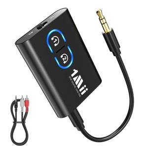 lot 2448 image: 1Mii Bluetooth 5.3 Transmitter Receiver for TV to Wireless Headphones, Dual Link aptX AdaptiveLow LatencyHD Audio, Aux Bluetooth Audio Receiver Adapter for Home Stereo, Airplane, Boat, Gym