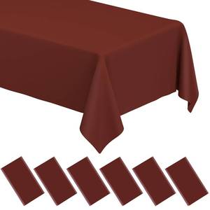lot 2457 image: WNINK 6 Pack Maroon Tablecloths Burgundy Disposable Table Covers 54 x 108 Table Cloths for BBQ Birthday Picnic Bridal Shower Engagement Wedding Plastic Table Cloths for Parties