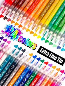 lot 2476 image: 24 Colors Extra Fine Tip Paint Pens Paint Markers, Premium Acrylic Paint Pens For Rock Painting, Canvas, Wood, Glass, Ceramic, Fabric, Acrylic Paint Markers Set for Painting Supplies, Craft Supplies