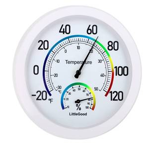 lot 2484 image: 6 Thermometer Indoor with Humidity Gauge - Wall ThermometerHygrometer for Home Decorative, Updated Analog Dial Temperature Humidity Monitor for Room Temp