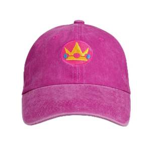 lot 2486 image: C-ZOFEK Embroidery Peach Hat Washed Denim Magenta Baseball Sun Cap Adjustable for Women