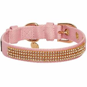 lot 2493 image: Blueberry Pet Sparkling Rhinestone Adjustable Dog Collar with Metal Buckle, Baby Pink, Neck 13-16.5, for Medium Breed