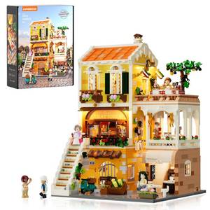 lot 3088 image: Lumibricks Italian Homestyle Restaurant Lighting Building-Bricks Set �� City Town Modular Italian Trattoria & Caf� LED Light Building Kit 2868 Pcs Construction Set for Adults and Teens