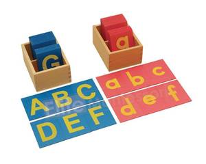 lot 3089 image: Elite Montessori Lower and Capital Case Sandpaper Letters with Boxes