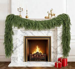 lot 3958 image: 9FT Artificial Norfolk Pine Garland, Realistic Christmas Greenery Garland for Mantle, Staircase, Banister, Fireplace, Wall, Door, Table, Indoor & Outdoor Holiday Xmas Decortions