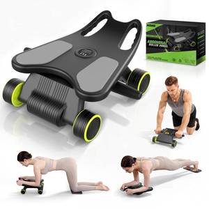 lot 3978 image: Ab Roller with Elbow Support, Ab Roller Board Core Workout Machine with 4 Wheels, Mini Pilates Reformer Equipment for Home Gym, Abdominal Full-Body Strength Exercise Trainer with Knee Pad