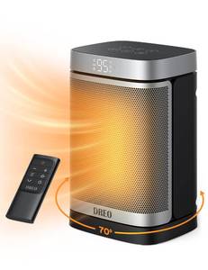 lot 3979 image: DREO Space Heater, 1500W Portable Electric Heaters for Indoor Use, PTC Ceramic Heater for Office with Remote, Thermostat, 70°Oscillation, 12H Timer, 5 Modes, Safe Quiet Room Heater for Bedroom