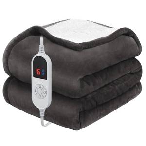 lot 3981 image: HOWS MY HOUSE Heated Blanket Throw 50 x 60, Electric Blanket with 12 Time Settings & 6 Heating Levels, Over-Heat Protection, Flannel Sherpa Super Cozy with ETL Certification, Gray
