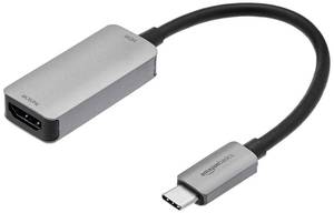 lot 4308 image: Amazon Basics USB-C 3.1 Male to HDMI Female Adapter (4K60Hz), Gray, 1.69 x 1.45 x 0.43 inches