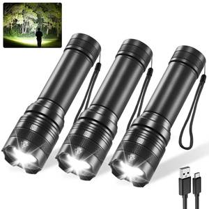 lot 4312 image: 3Pack Rechargeable Flashlights, Tactical Flashlight High Lumens, Super Bright Flashlight, Mini Small Flashlights Powerful, LED Linterna Recargable, Pocket Handheld LED Flash Light for Home Emergency
