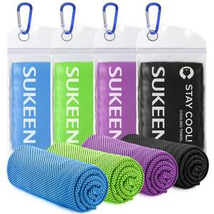 lot 4313 image: Sukeen 4 Pack Cooling Towels (40x12), Cooling Neck Wraps, Ice Towel, Soft Breathable Chilly Towel,Microfiber Towel for Yoga,Sport,Running,Gym,Workout,Camping,Fitness,Workout & More Activities