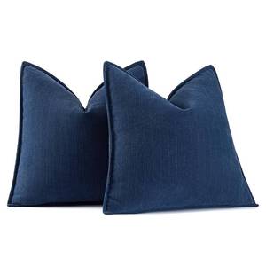 lot 4314 image: MIULEE Pack of 2 Navy Blue Decorative Pillow Covers 20x20 Inch Soft Chenille Luxurious Couch Throw Pillows Farmhouse Cushion Covers with Elegant Design for Sofa Bedroom Living Room Home Decor