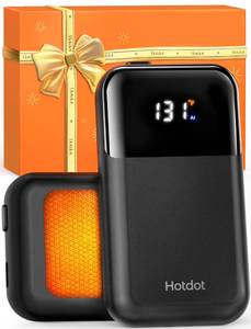 lot 4317 image: Hotdot Hand Warmers Rechargeable 2 Pack, 4 Heat Levels (104��131°F), Real-Time Temp & Battery Display, Electric Hand Warmers, Fast Heating, Fits in GlovesPocket, Gifts for Women & Men