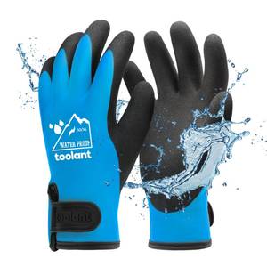 lot 4321 image: 100% Waterproof Gloves for Men and Women, Winter Work Gloves for Cold Weather, Touchsreen, Thermal Gloves for Freezer Work, Fishing and Gardening, With Grip, Blue, X-Large