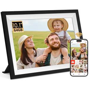 lot 4325 image: Frameo Digital Picture Frame 10.1 Inch Smart WiFi Digital Photo Frame with 64GB Memory, Electronic Picture Frame with 1280x800 IPS Touch Screen, Auto-Rotate&Slideshow, Easy Setup to Share Photo&Video