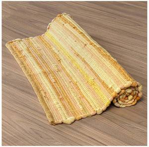 lot 4334 image: Savi Home Hand Woven 100% Cotton Chindi Rag Rug 20x32- Mustard Yellow, Recycled Reversible Rug, Boho Farmhouse Rugs for Living Room, Dining Room, Kitchen, Entryway, Bedroom Rugs