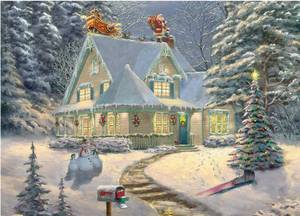 lot 4365 image: Ceaco - Thomas Kinkade - Holiday - Midnight Delivery - 1000 Piece Jigsaw Puzzle