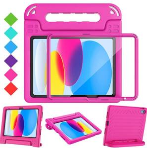 lot 4376 image: BMOUO Kids Case for iPad A16 11th Generation 11 2025iPad10th Generation 10.9 Inch 2022 - with Screen Protector, Shockproof Covertible Handle Stand iPad 11th 10th Generation Case for Kids, Rose
