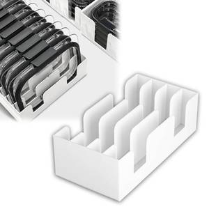 lot 4390 image: Lid organizer for Rubbermaid Brilliance series containers, Stackable Lid Holder Rack, Plastic lid storage solution to save kitchen cabinet space (1112ml lid storage rack)
