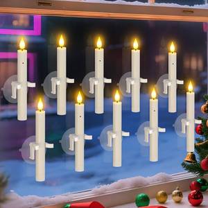 lot 4401 image: PChero 10 PCS Window Candles with Dusk to Dawn Sensor, 7.2 Flameless Taper Candles Battery Operated with Suction Cups, LED Candle Sticks Christmas Window Lights for Home Christmas Holiday Decor